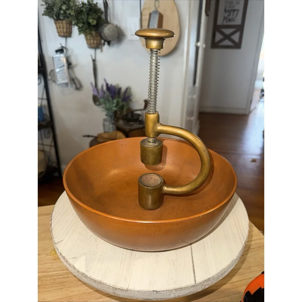 Vintage Brass & Spring Nut Cracker Attached To 9